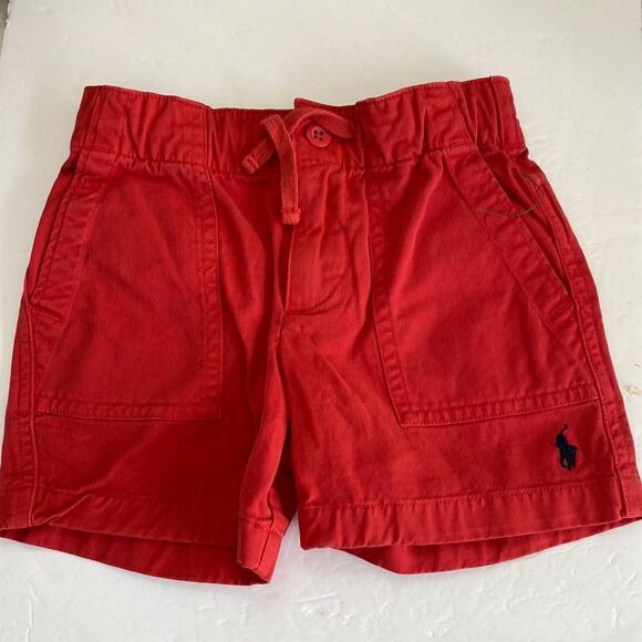 Polo children’s red drawstring zipper button pockets 97% cotton 3% elastane  new - Picture 1 of 5